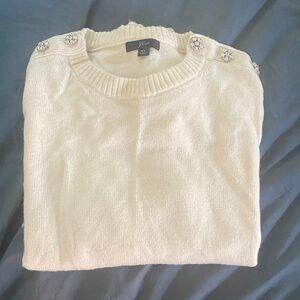 J. Crew Women's Wool Blend Cream Sweater